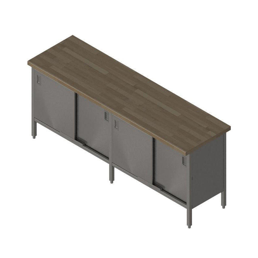 John Boos EBSW7-2496 Work Table, Cabinet Base with Sliding Doors