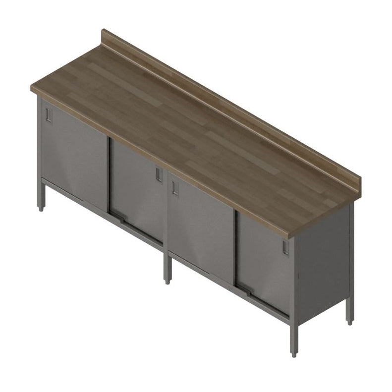 John Boos EBSW7R4-2496 Work Table, Cabinet Base with Sliding Doors