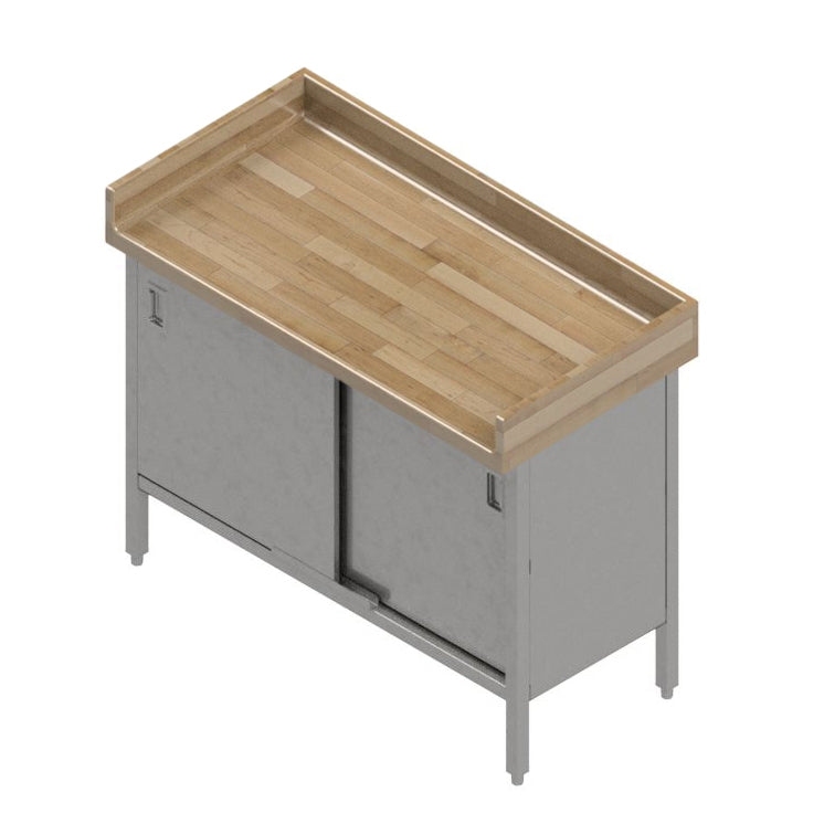 John Boos EBSW7R43-3048 Work Table, Cabinet Base with Sliding Doors