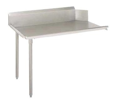 John Boos EDTC8-S30-L48-X 48" Clean Straight Dishtable w/ Left Table, 10" Backsplash, Galvanized Legs
