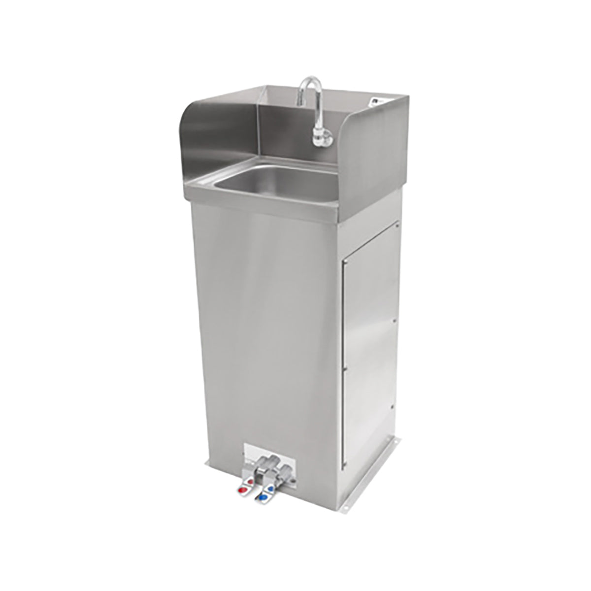 John Boos PBHS-F-1410-SSLR 18" Freestanding Hand Sink with Hands Free Faucet & Foot Valves - 18 g
