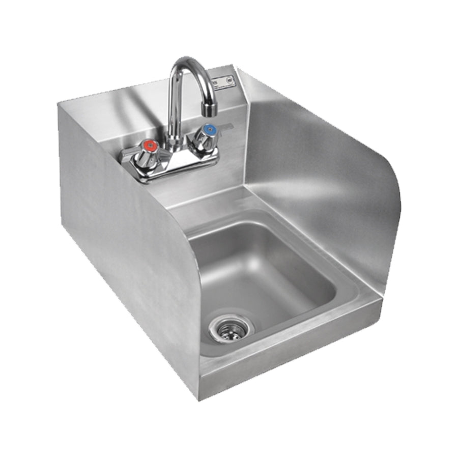 John Boos PBHS-W-0909-P-SSLR 12" Wall Mounted Hand Sink with Faucet - 3 Splashes