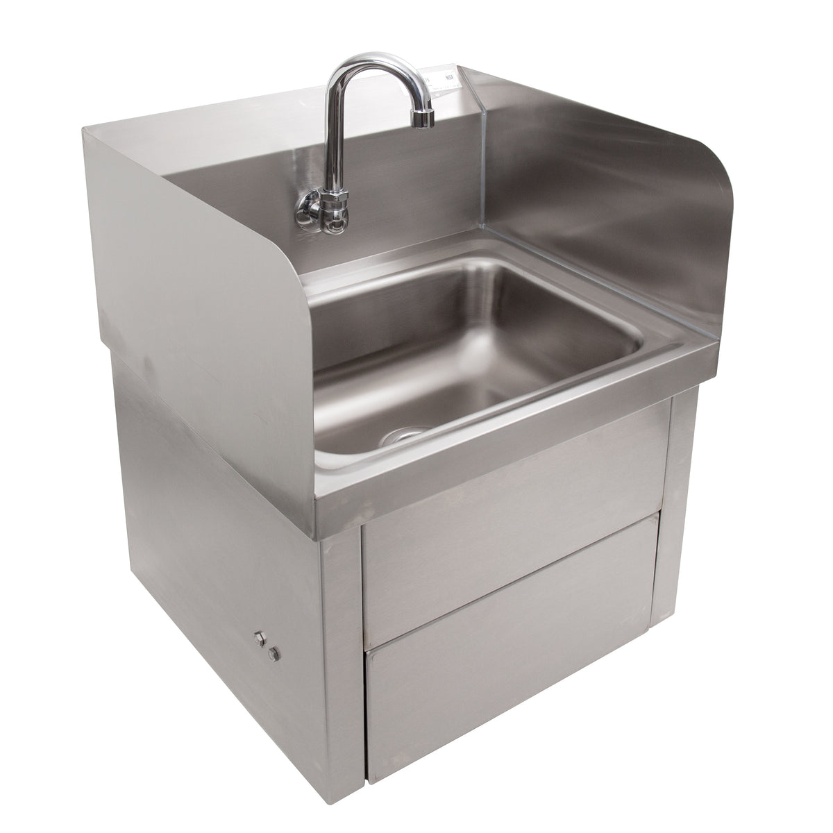 John Boos PBHS-W-1410-KV1APS-SS 17" Wall Mounted Hand Sink w/Hands Free Faucet, Knee Valve & Apron