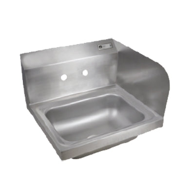 John Boos PBHS-W-1410-SSR 17" Wall Mounted Hand Sink without Faucet - Back & Right Splashes
