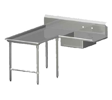 John Boos SDT6-I60144SBK-L Soiled "L" Shaped Dishtable w/ Left Table, Island Design, 10" Backsplash