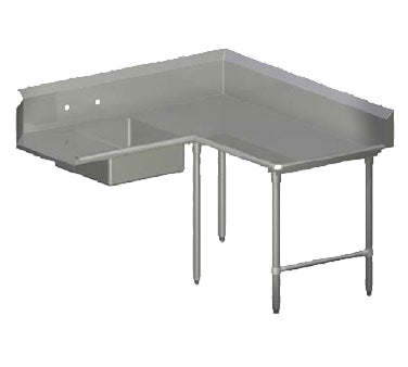 John Boos SDT6-K60144SBK-R Soiled "L" Shaped Dishtable w/ Right Table, Corner Design, 10" Backsplash