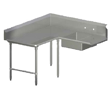 John Boos SDT6-K6048SBK-L Soiled "L" Shaped Dishtable w/ Left Table, Corner Design, 10" Backsplash