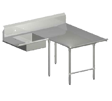 John Boos SDT6-L70108SBK-R Soiled "L" Shaped Dishtable w/ Right Table, Landing Design, 10" Backsplash