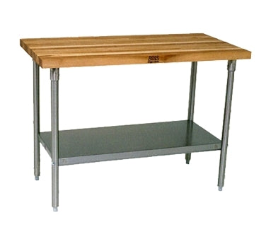 John Boos SNS18 Work Table, Wood Top, 120"W X 36"D X 35-1/4"H Overall Size