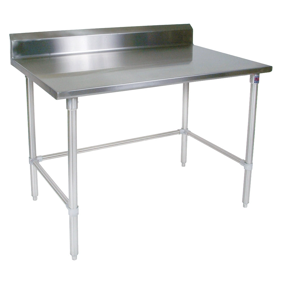 John Boos ST6R5-2424GBK 24" Open Base Work Table, Galvanized Base / 5" Backsplash