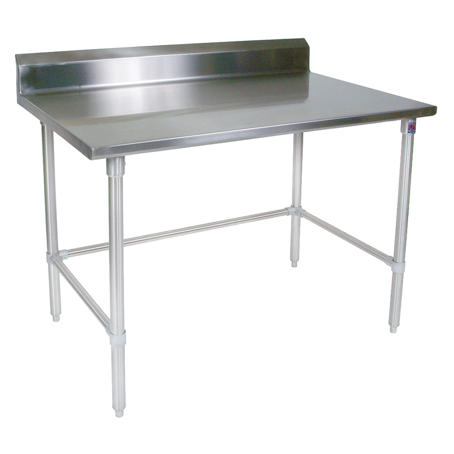 John Boos ST6R5-3636SBW 36" Open Base Work Table with Side & Rear Crossrails, 5" B.splash / 16 Gauge