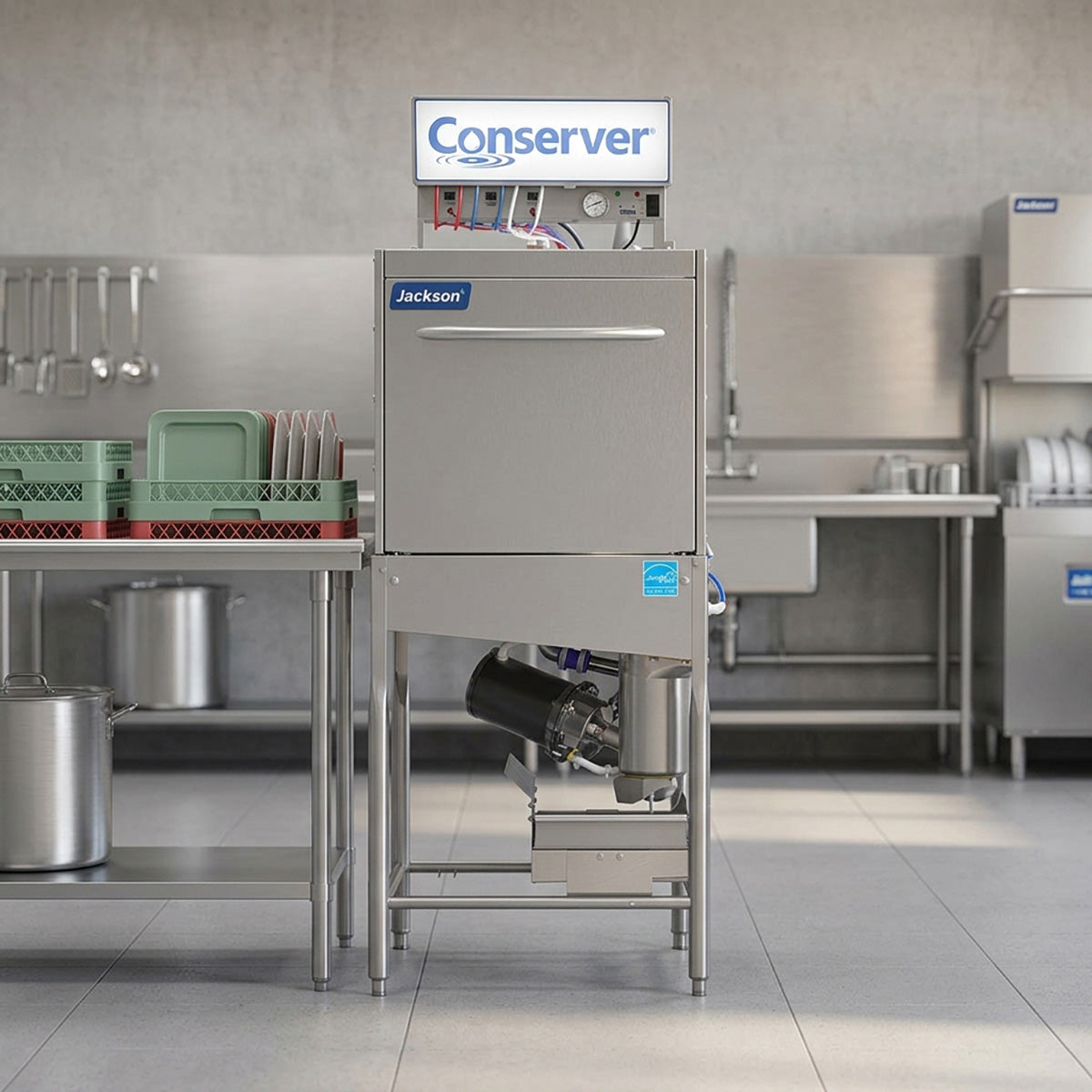 Jackson WWS CONSERVER XL-E-FL Door Type Dishwasher - Front Loading, 30 RPH - 30 Gal/Hr - Low Temp