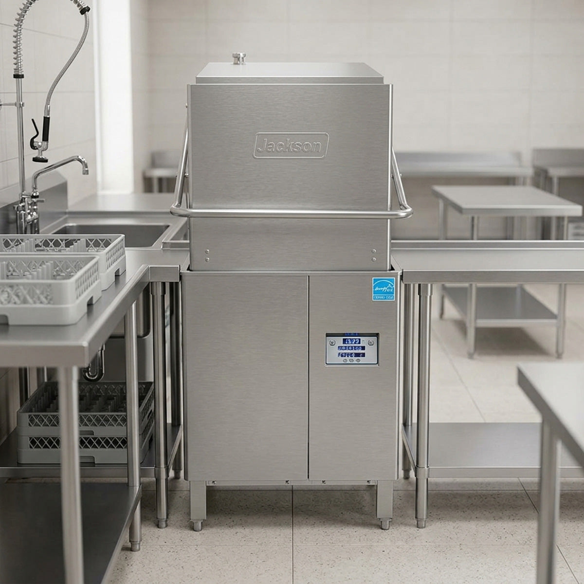 Jackson WWS DYNASTAR(40-70) 28.5" Door Type Dishwasher, 57 RPH - 40 Gal/Hr - High Temp w/Booster