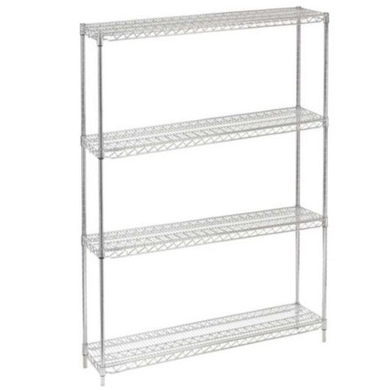 14"D x 54"L x 74"H Chrome Wire Shelving Kit, 4-Shelf, NSF Listed