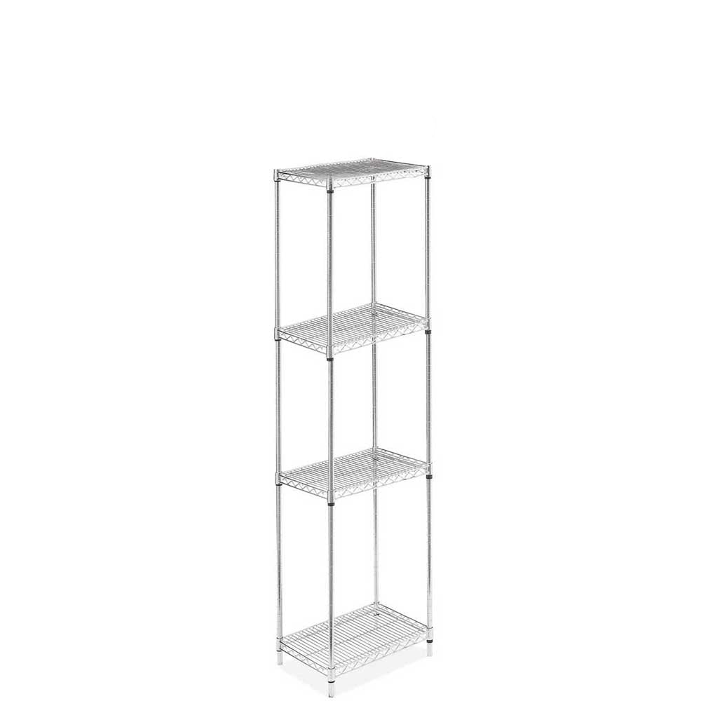 18"D x 18"L x 74"H Chrome Wire Shelving Kit, 4-Shelf, NSF Listed
