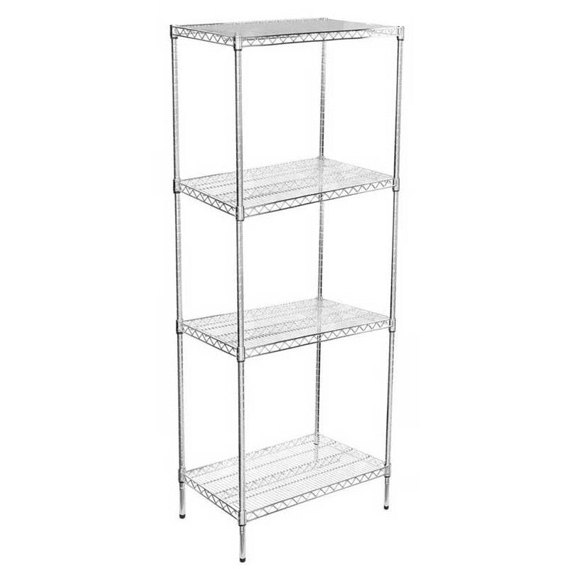 21"D x 24"L x 74"H Chrome Wire Shelving Kit, 4-Shelf, NSF Listed