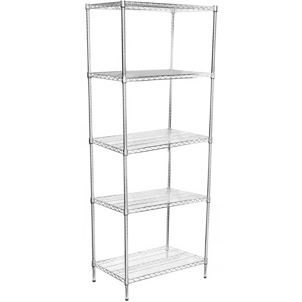 21"D x 36"L x 64"H Chrome Wire Shelving Kit, 4-Shelf, NSF Listed
