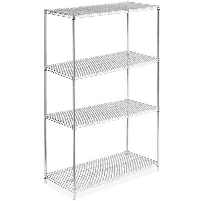 24"D x 42"L x 64"H Chrome Wire Shelving Kit, 4-Shelf, NSF Listed