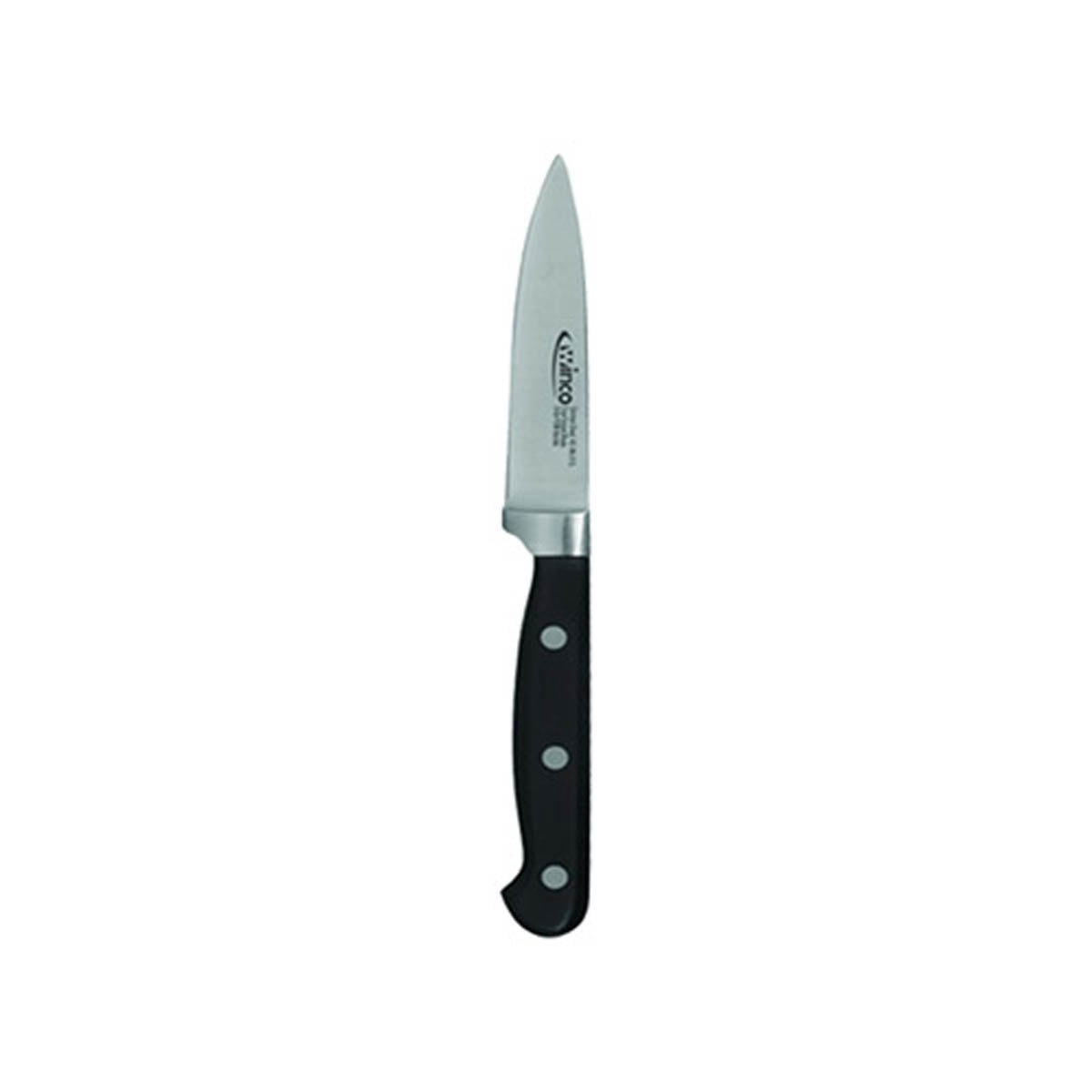 Winco KFP-35 Acero 3 1/2" Paring Knife, w/ 1 Piece Full Tang, Forged Carbon Steel
