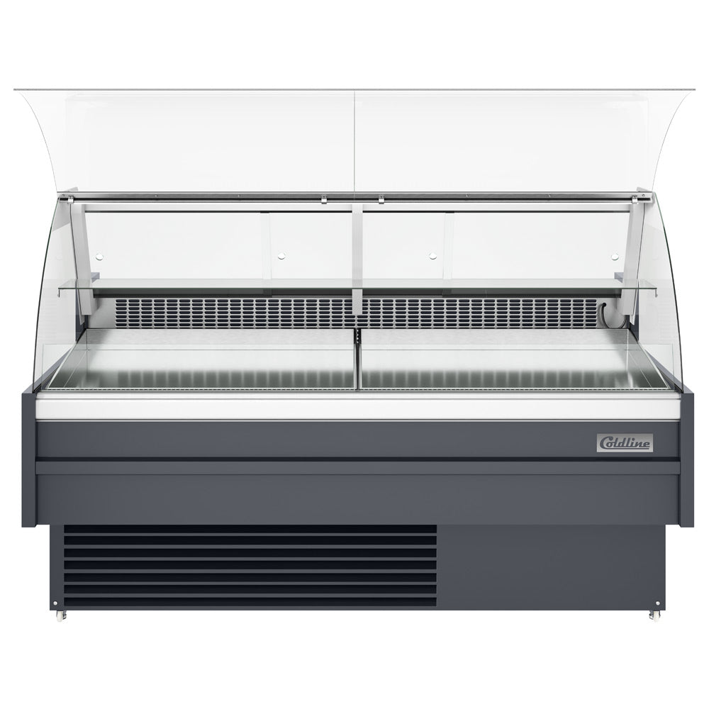 Coldline SDC72-F refrigerated fish display case, front view