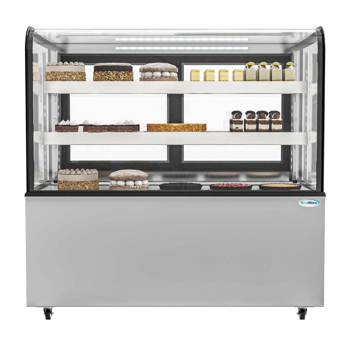 KoolMore BDC-13C 47-Inch Non-Refrigerated Bakery Display Case β 14 cu. ft., 2 Doors, Black