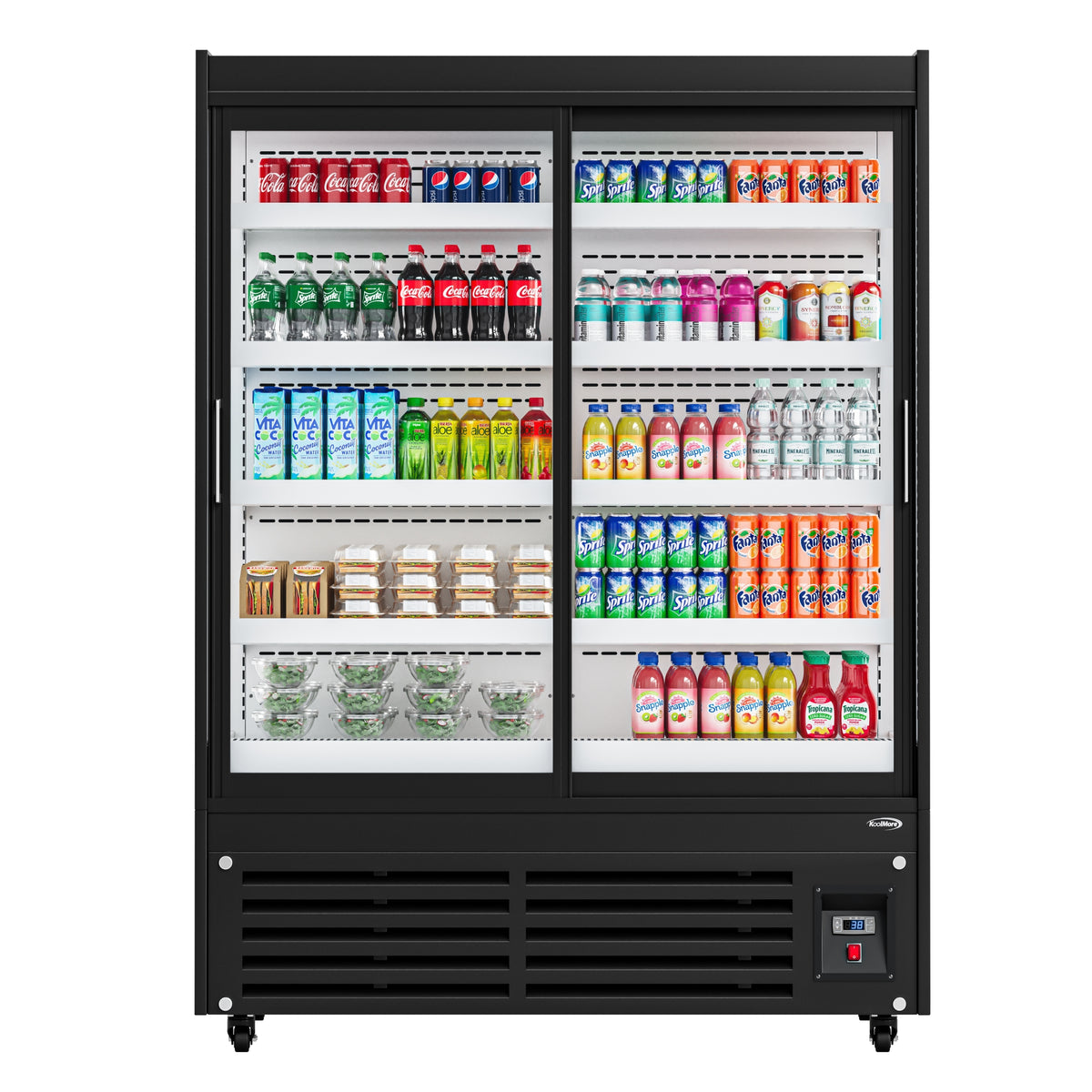 KoolMore KM-CDA-SL24C 52-Inch Glass Door Merchandiser Refrigerator β 24 cu. ft., 2 Doors