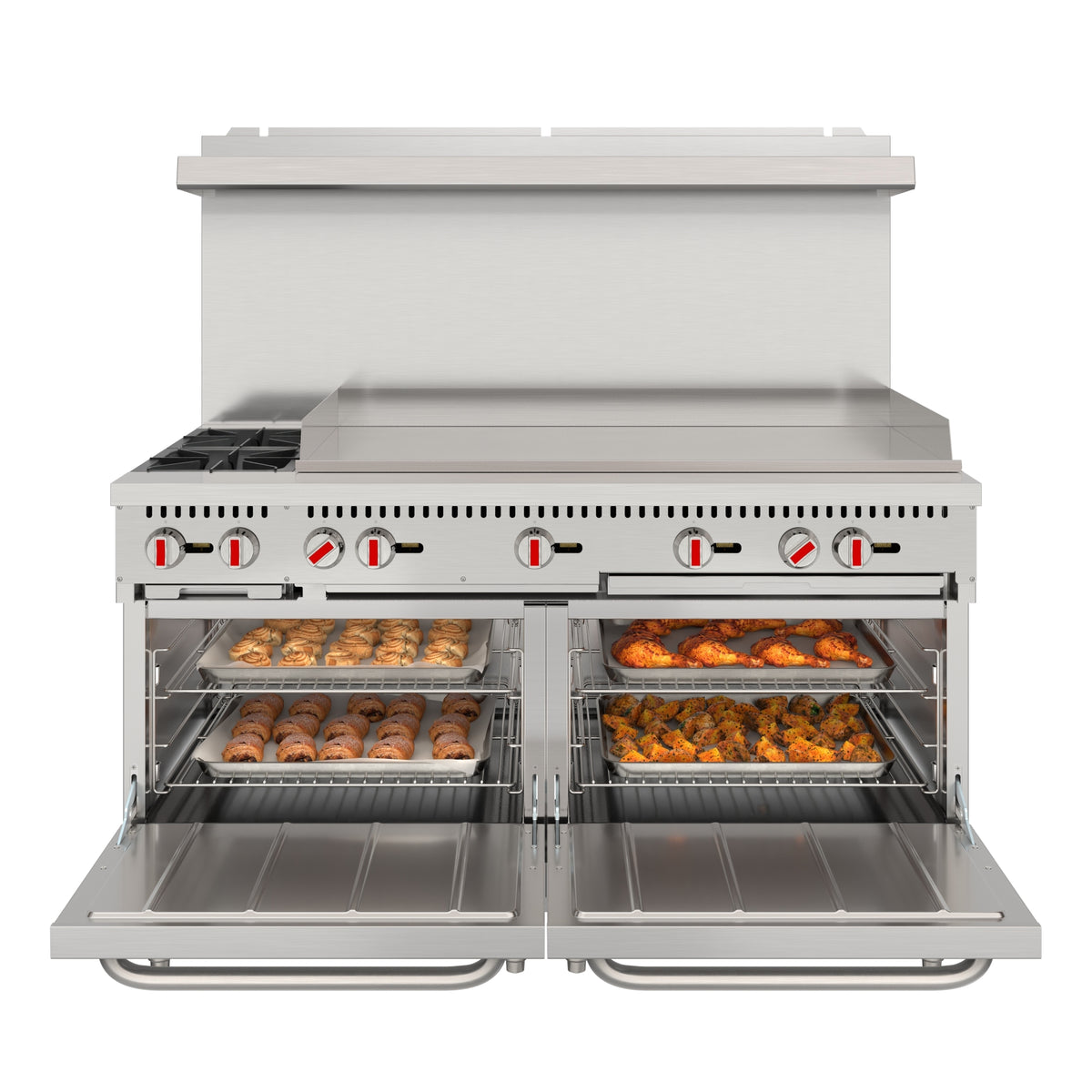 KoolMore KM-CRG482-NG 60-Inch Gas Range — 2 Burners, Stainless-Steel