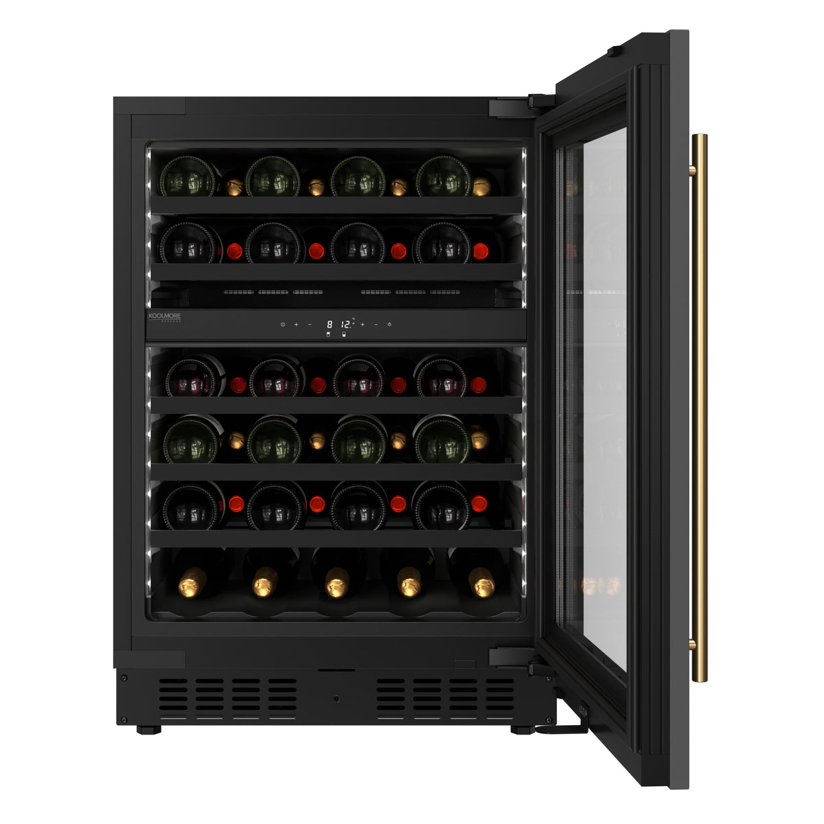 KoolMore KM-CW46DZ-BPR Wine Cooler — 1 Door, Black