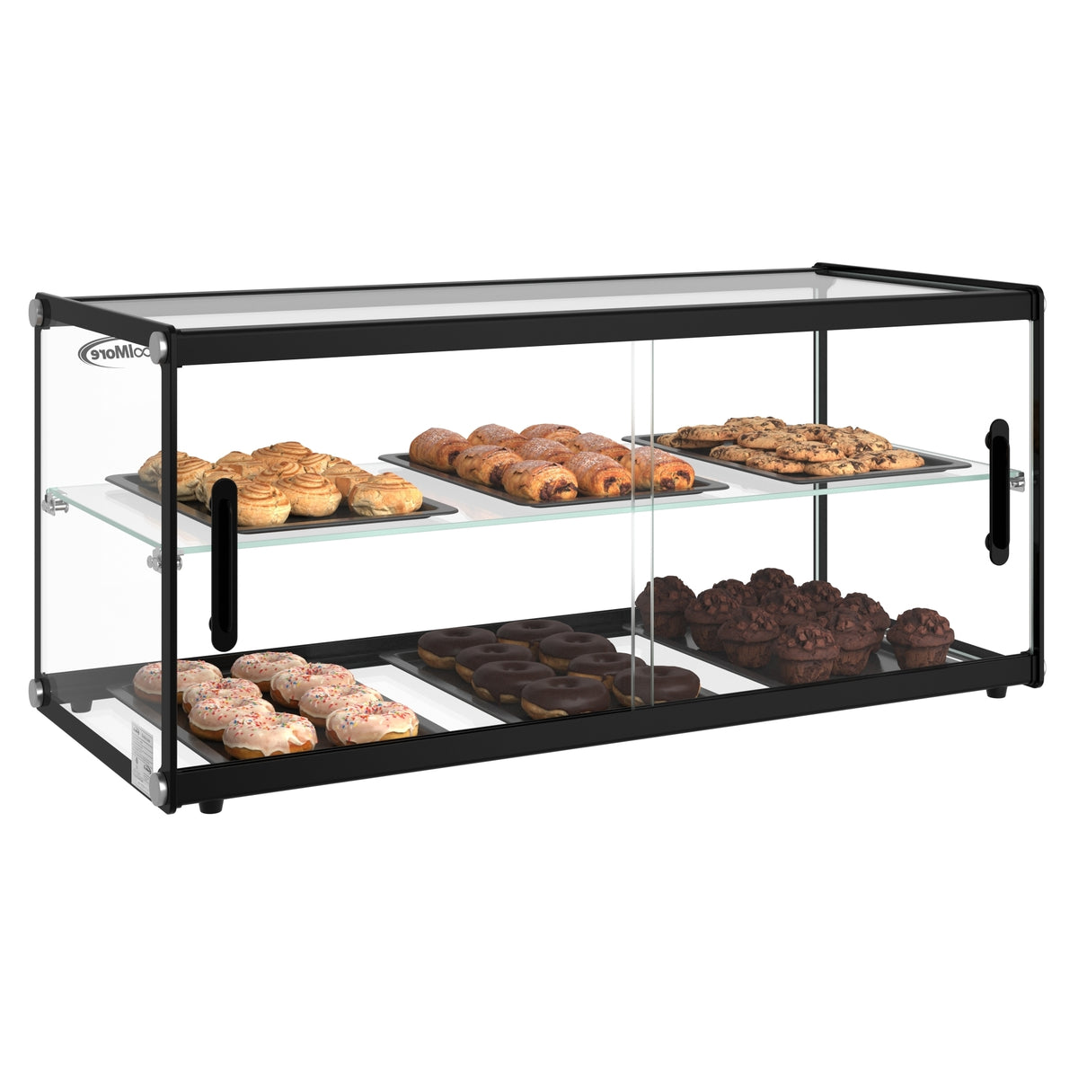 KoolMore KM-DC-3CSBK 33-Inch Non-Refrigerated Pastry Display Case — 3.2 cu. ft., 2 Doors, Black