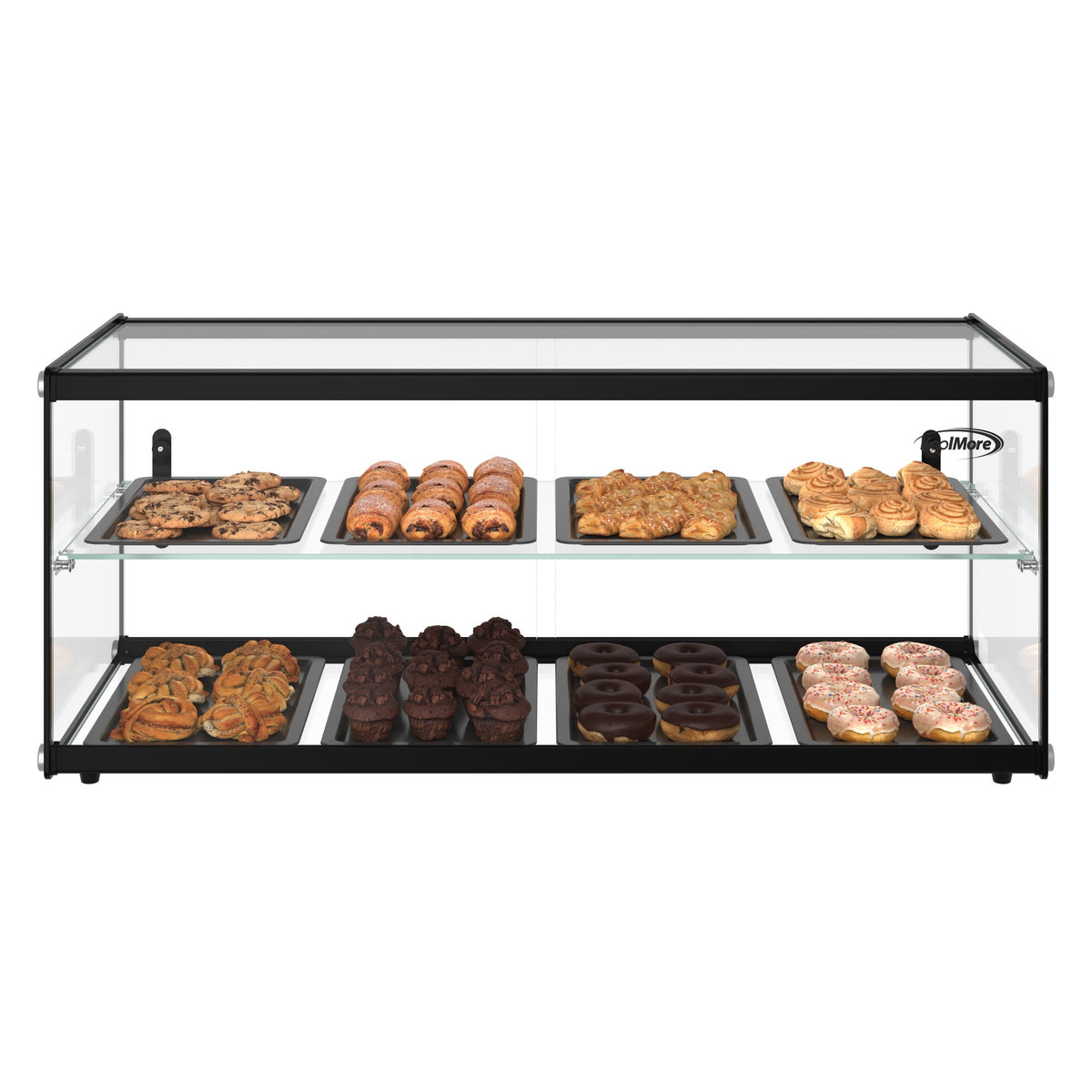 KoolMore KM-DC-4CSBK 36-Inch Non-Refrigerated Pastry Display Case β 4.2 cu. ft., 2 Doors, Black