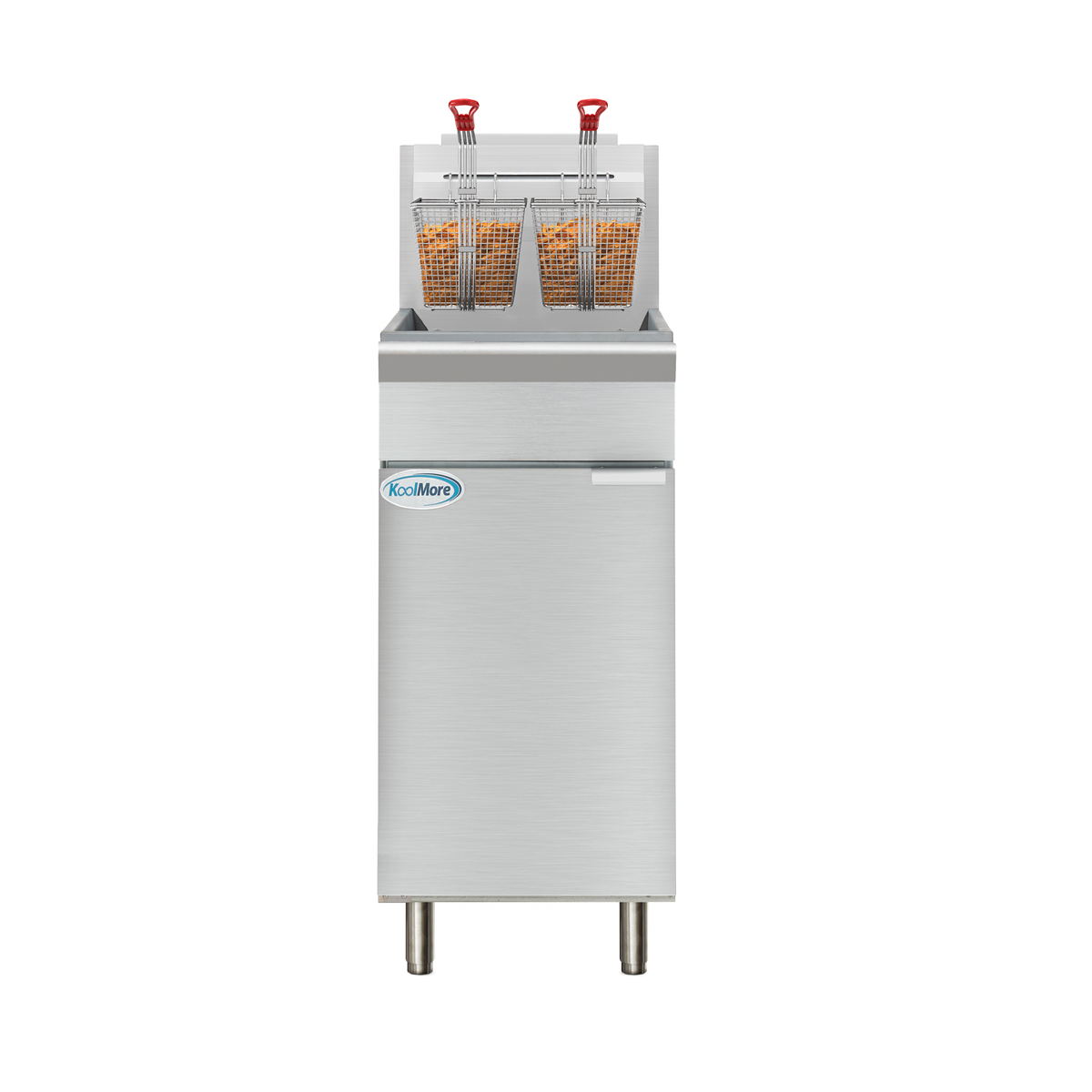 KoolMore KM-FDF50-LP Gas Fryer β 4 Burners, Silver