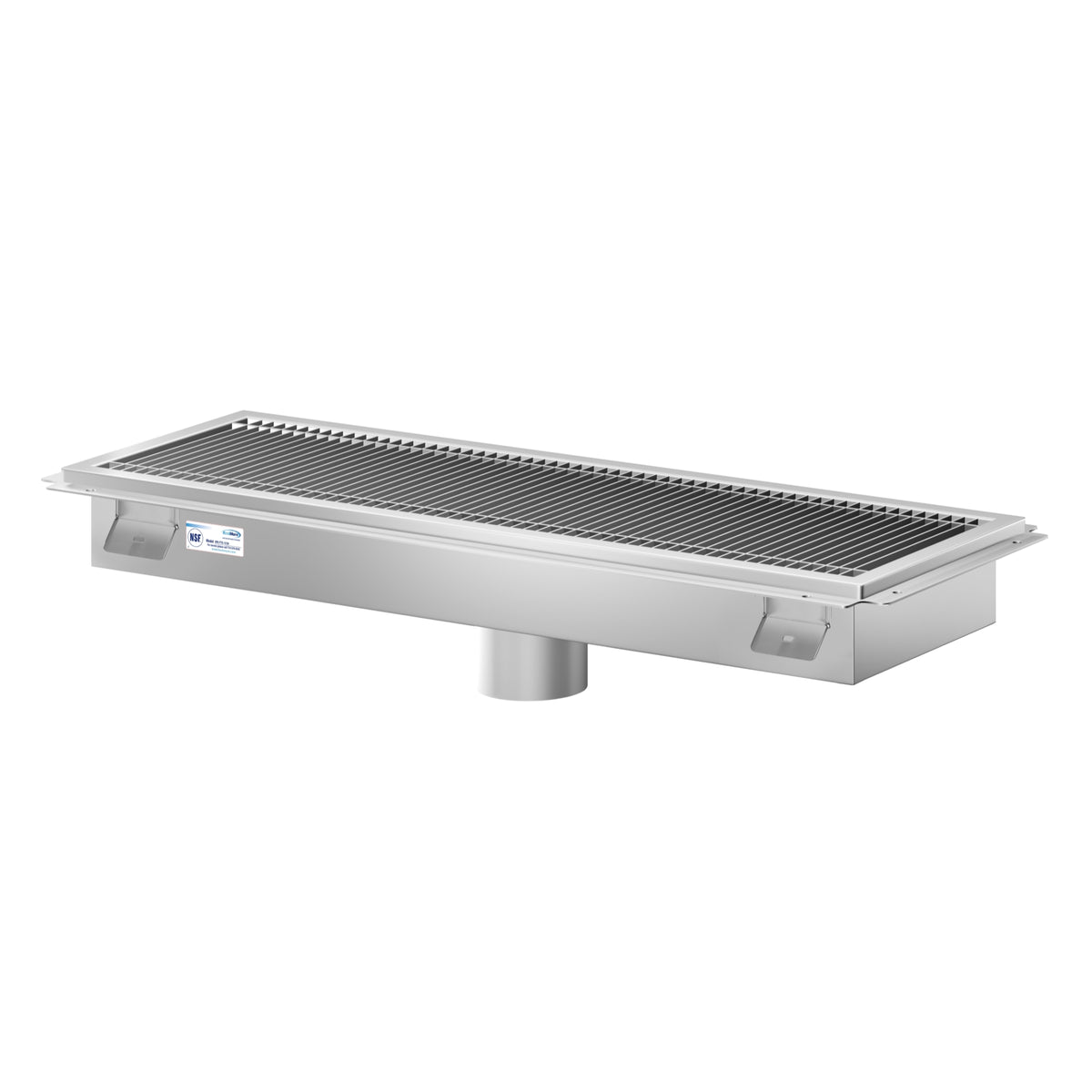 KoolMore KM-FTG-1224 12 x 24-Inch Stainless Steel Floor Trough Drain — Stainless-Steel