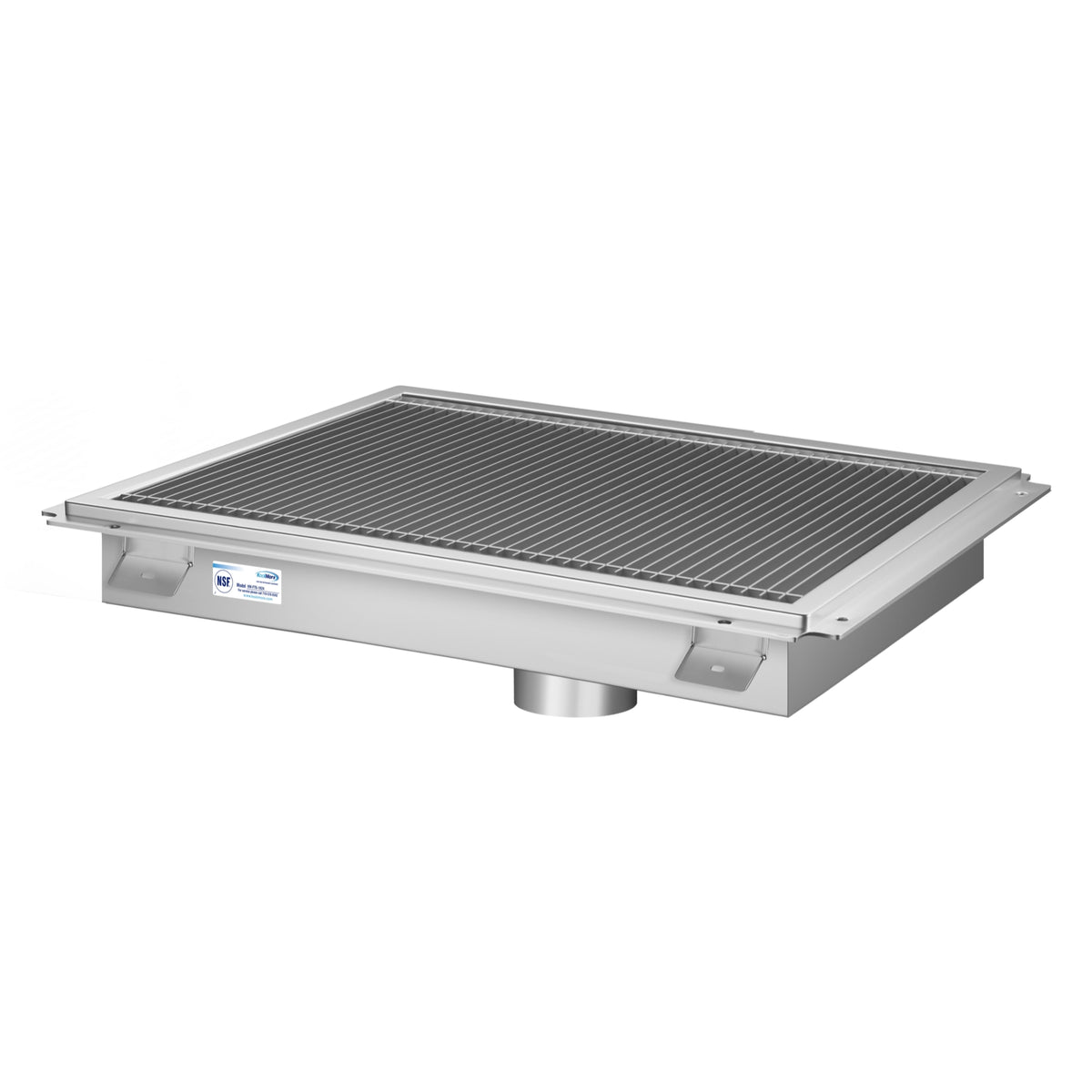 KoolMore KM-FTG-1284 12 x 84-Inch Stainless Steel Floor Trough Drain — Stainless-Steel