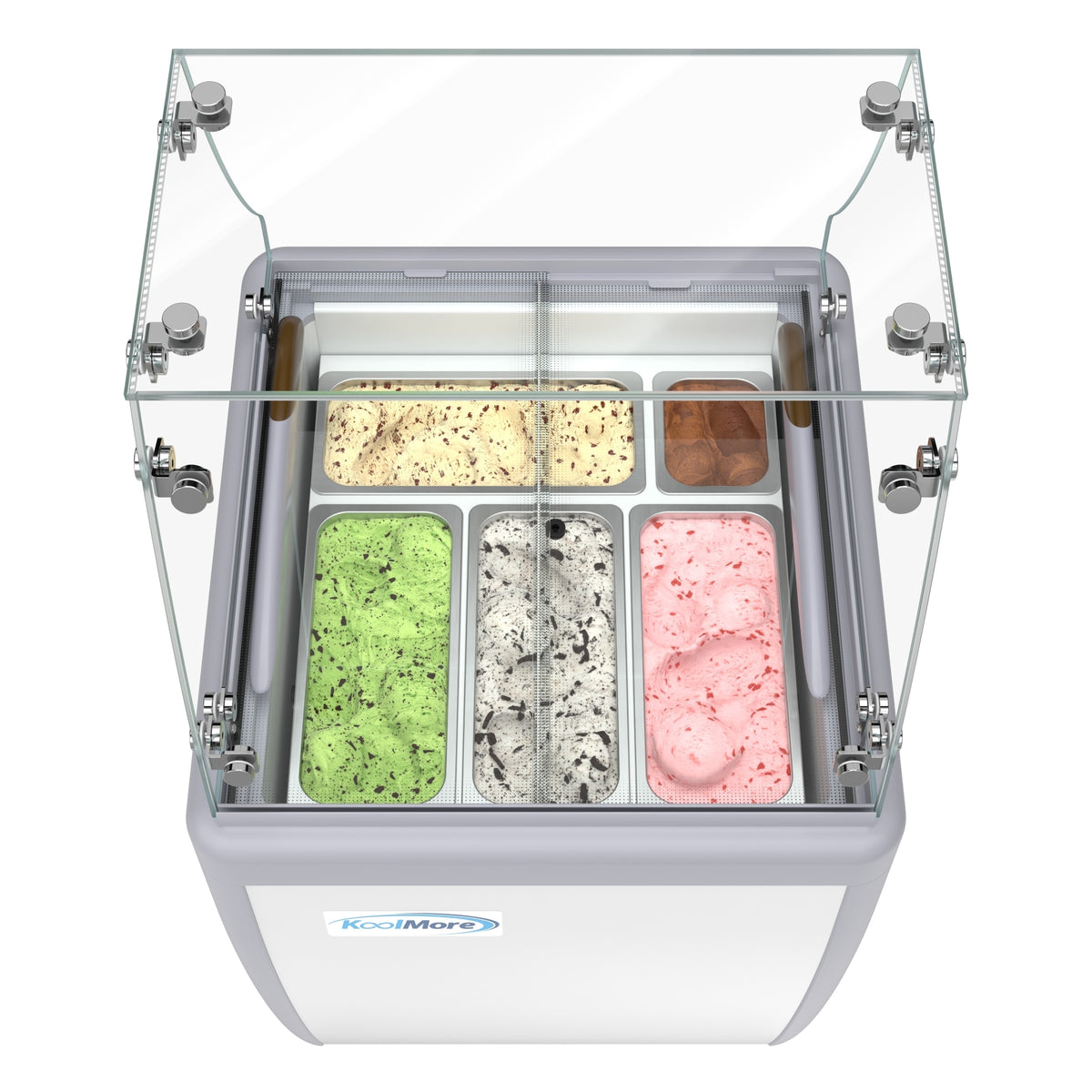 KoolMore KM-GDC-26SD-FG 26-Inch Ice Cream Dipping Cabinet — 6 cu. ft., 2 Doors, White