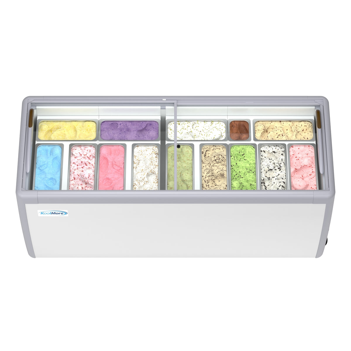 KoolMore KM-GDC-71SD 70-Inch Ice Cream Dipping Cabinet — 20 cu. ft., 2 Doors, White