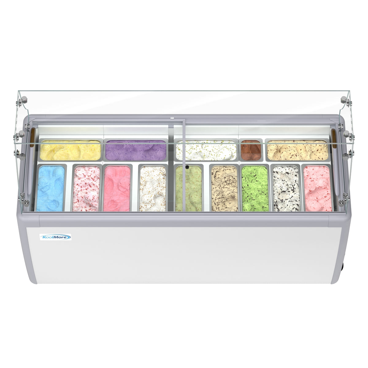 KoolMore KM-GDC-71SD-FG 70-Inch Ice Cream Dipping Cabinet — 20 cu. ft., 2 Doors, White