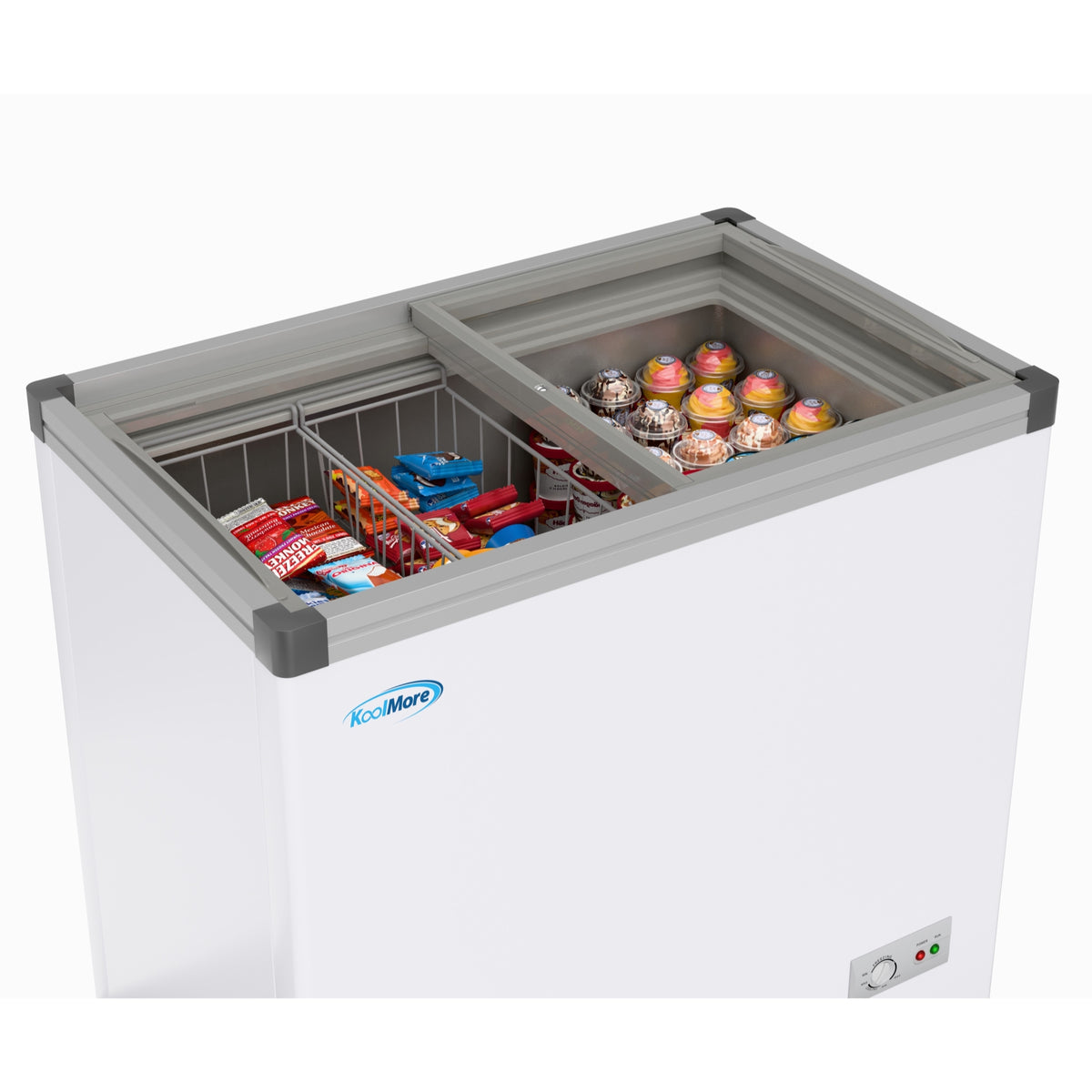 KoolMore KM-ICD-7C 33-Inch Ice Cream Display Freezer — 7 cu. ft., 2 Doors, White