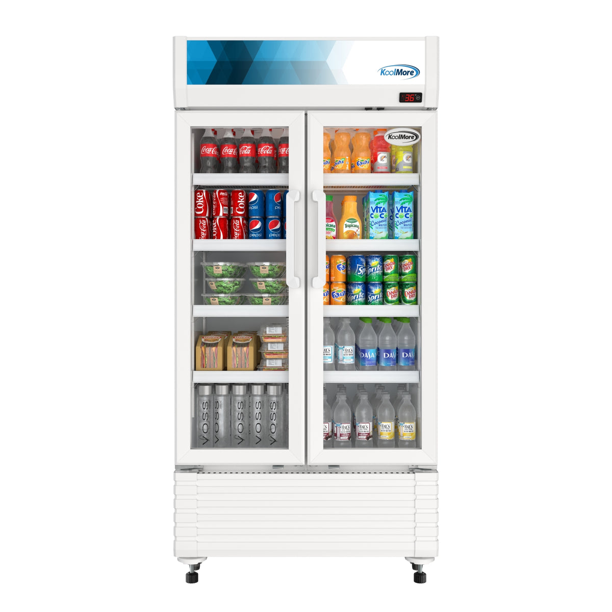 KoolMore KM-MDR-2GD-35 35-Inch Glass Door Merchandiser Refrigerator β 16.5 cu. ft., 2 Doors