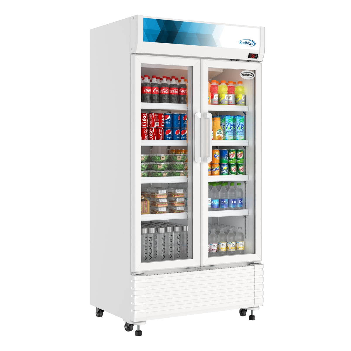 KoolMore KM-MDR-2GD-39 39-Inch Glass Door Merchandiser Refrigerator β 21.9 cu. ft., 2 Doors