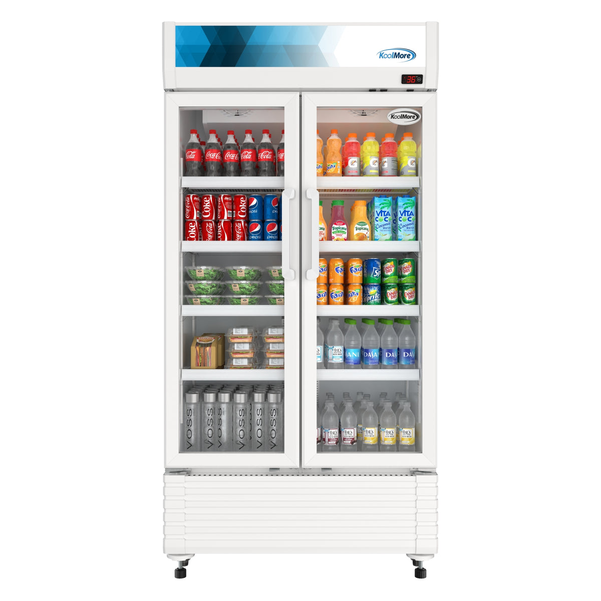 KoolMore KM-MDR-2GD-39 39-Inch Glass Door Merchandiser Refrigerator β 21.9 cu. ft., 2 Doors