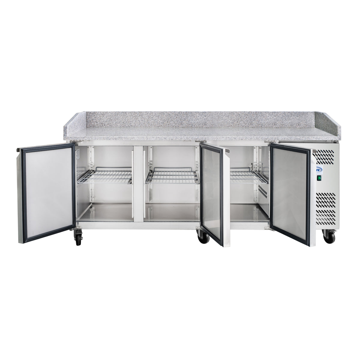 KoolMore KM-RPPS-3D79-GRT 79-Inch Refrigerated Pizza Prep Table — 3 Doors