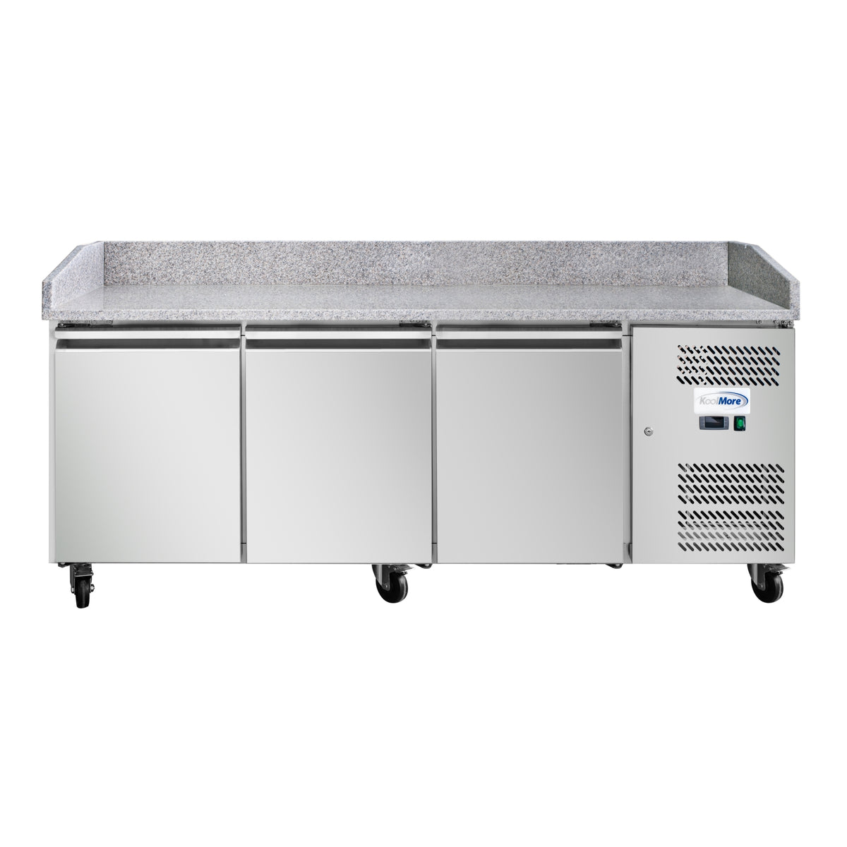 KoolMore KM-RPPS-3D79-GRT 79-Inch Refrigerated Pizza Prep Table — 3 Doors
