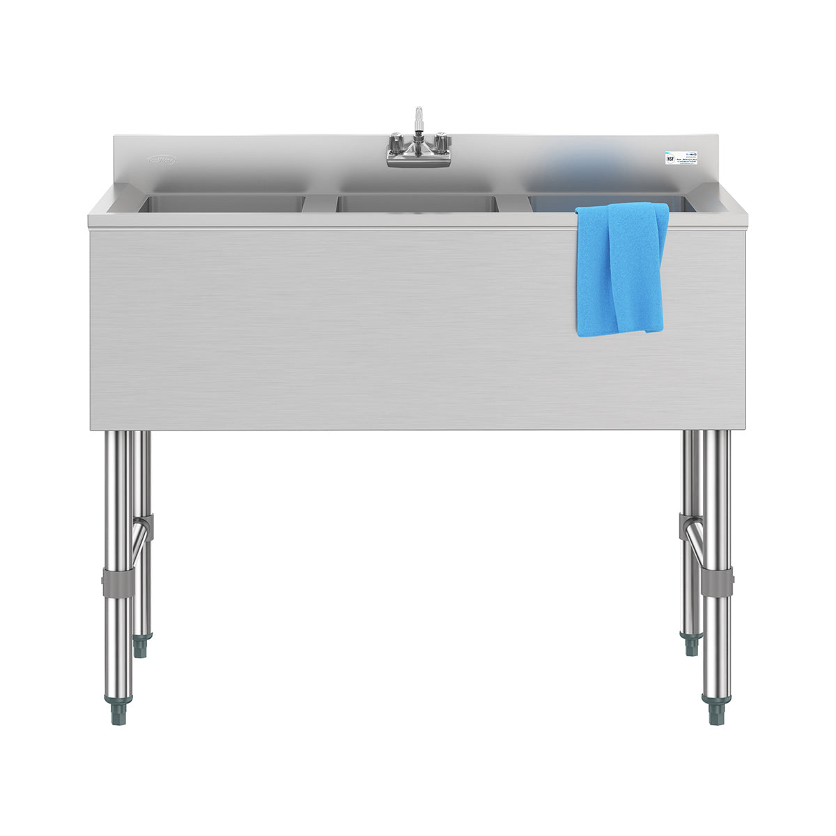 KoolMore SBR3B38-320 38-Inch Underbar Sink β Brushed Stainless-Steel