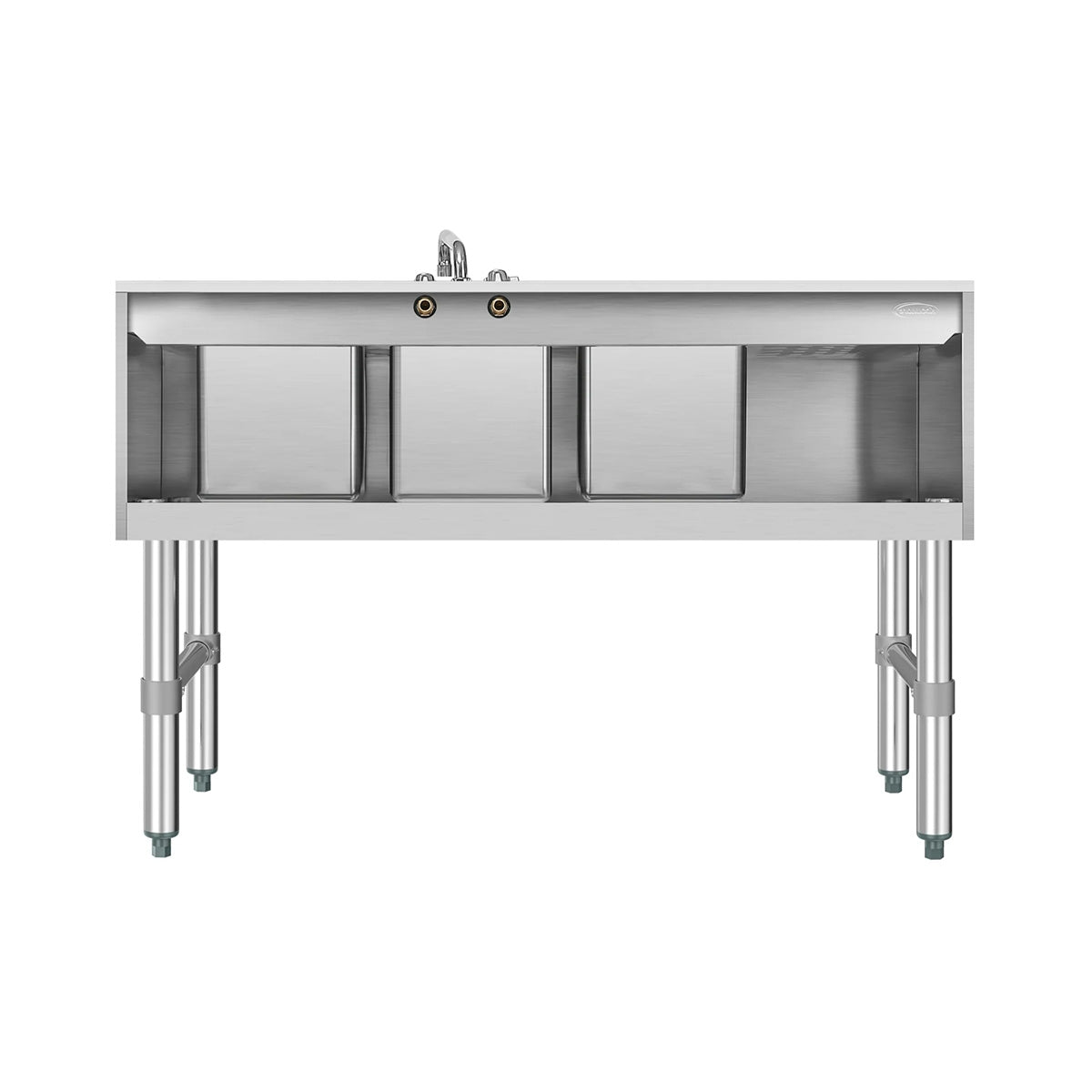 KoolMore SBR3B48-L-320 48-Inch Underbar Sink — Brushed Stainless-Steel