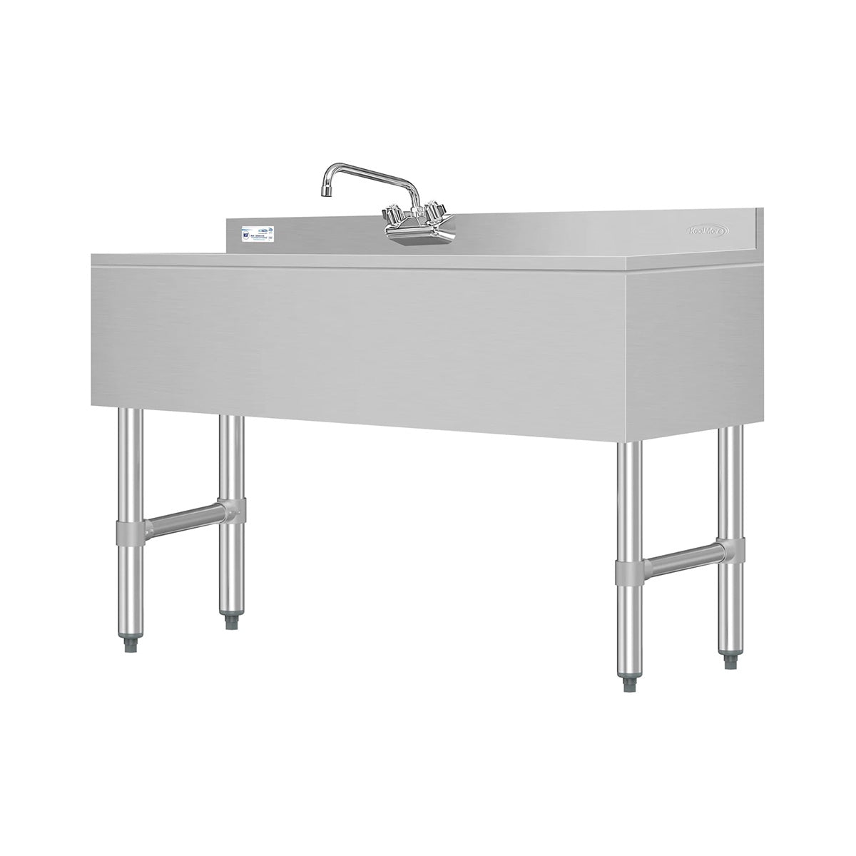 KoolMore SBR3B48-R-320 48-Inch Underbar Sink — Brushed Stainless-Steel