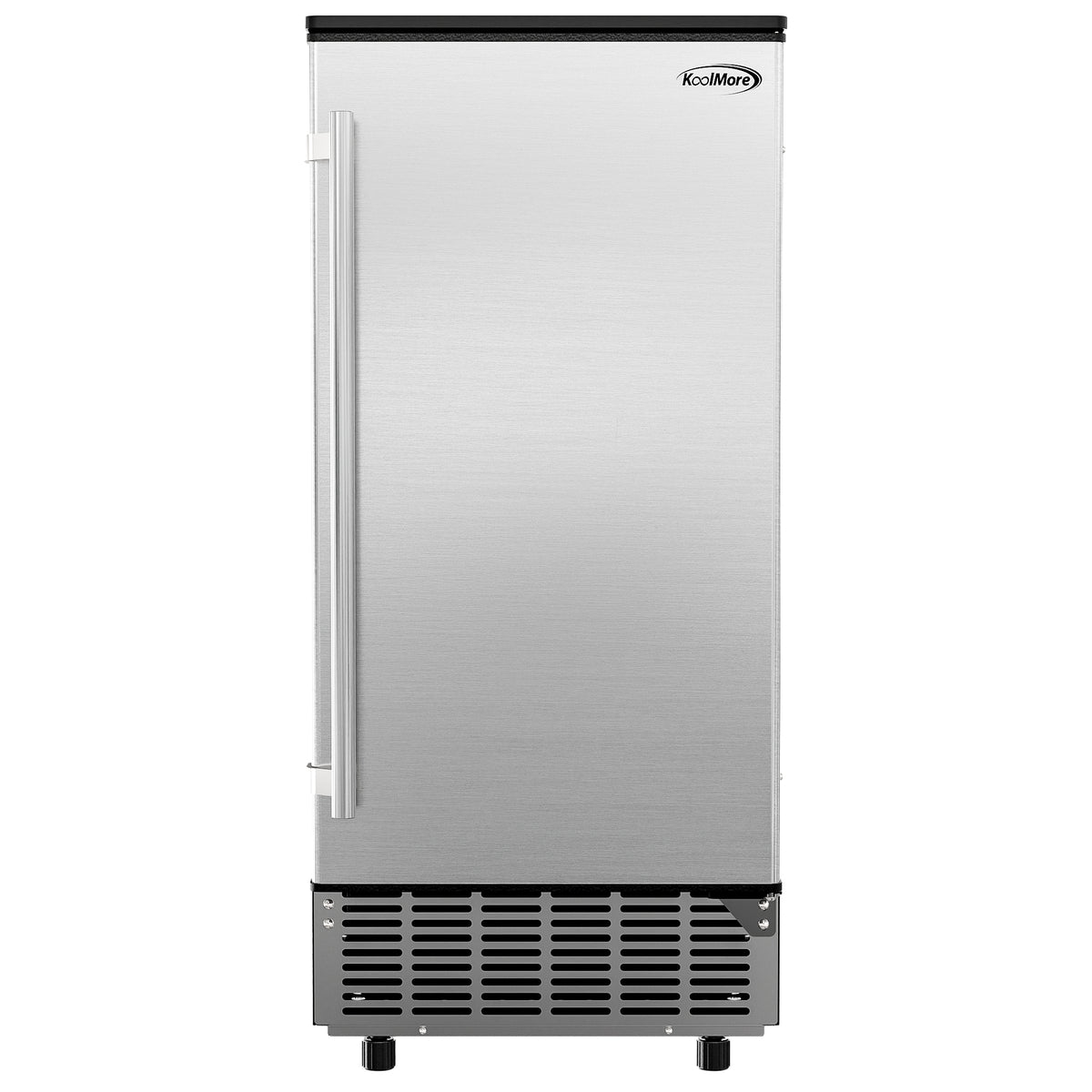 KoolMore BIM75-BS 15-Inch Ice Maker with Storage Bin — NA Drawers, Black and Stainless-Steel