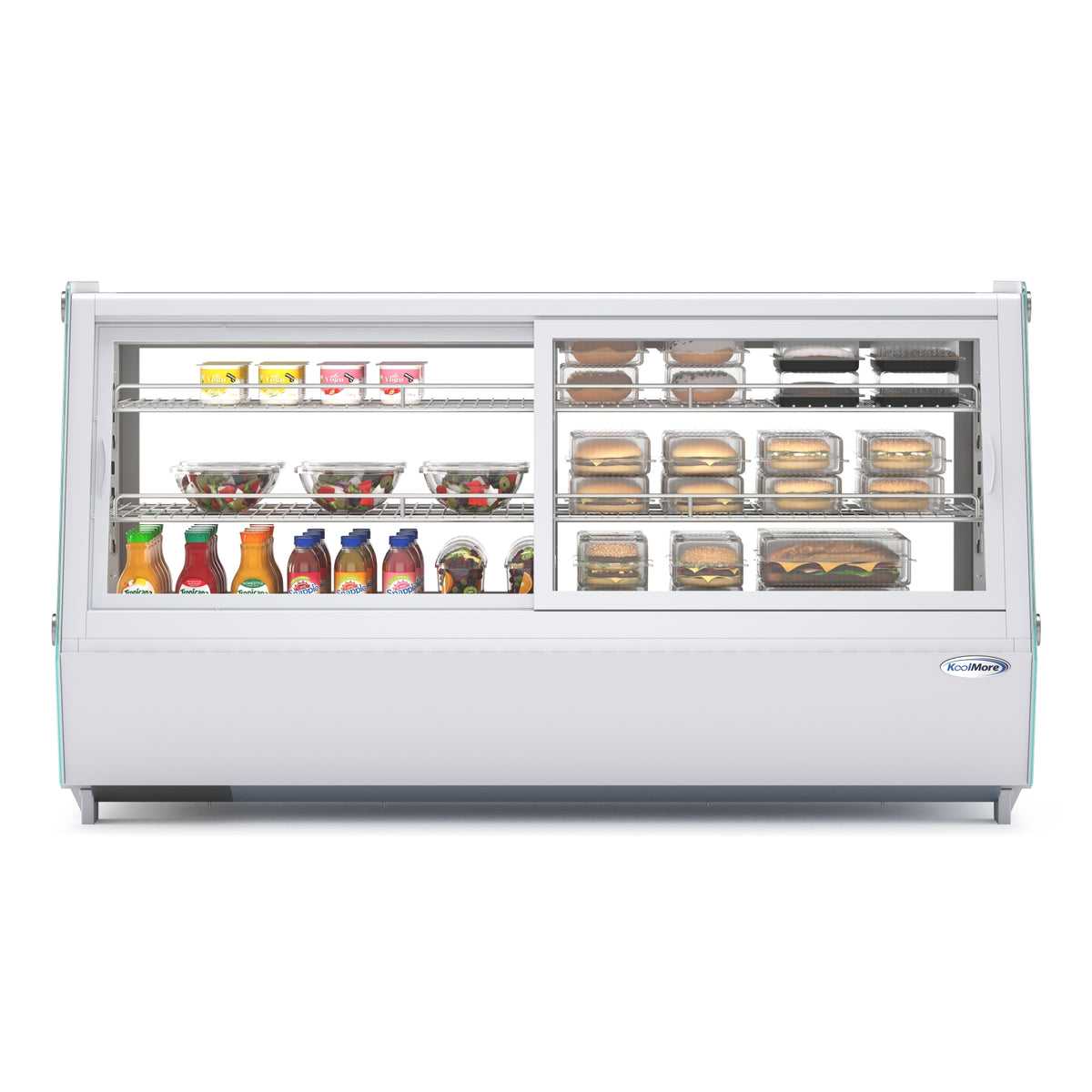 KoolMore CDC-250-WH 48-Inch Refrigerated Countertop Display Case — 4 Doors