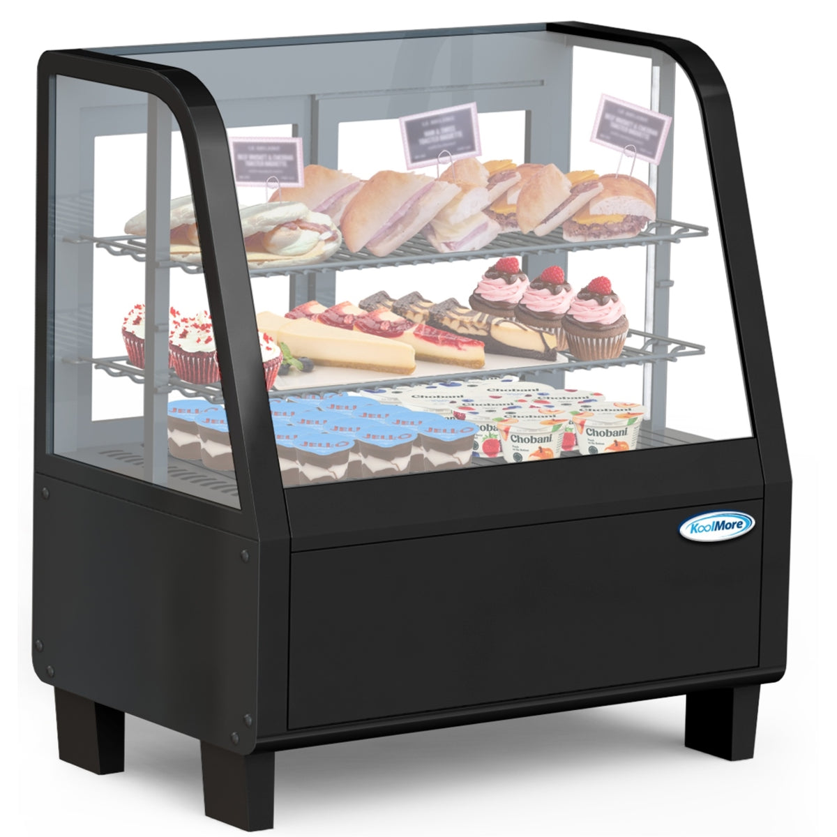 KoolMore CDC-3C-BK 27-Inch Refrigerated Countertop Display Case β 3.6 cu. ft., 2 Doors