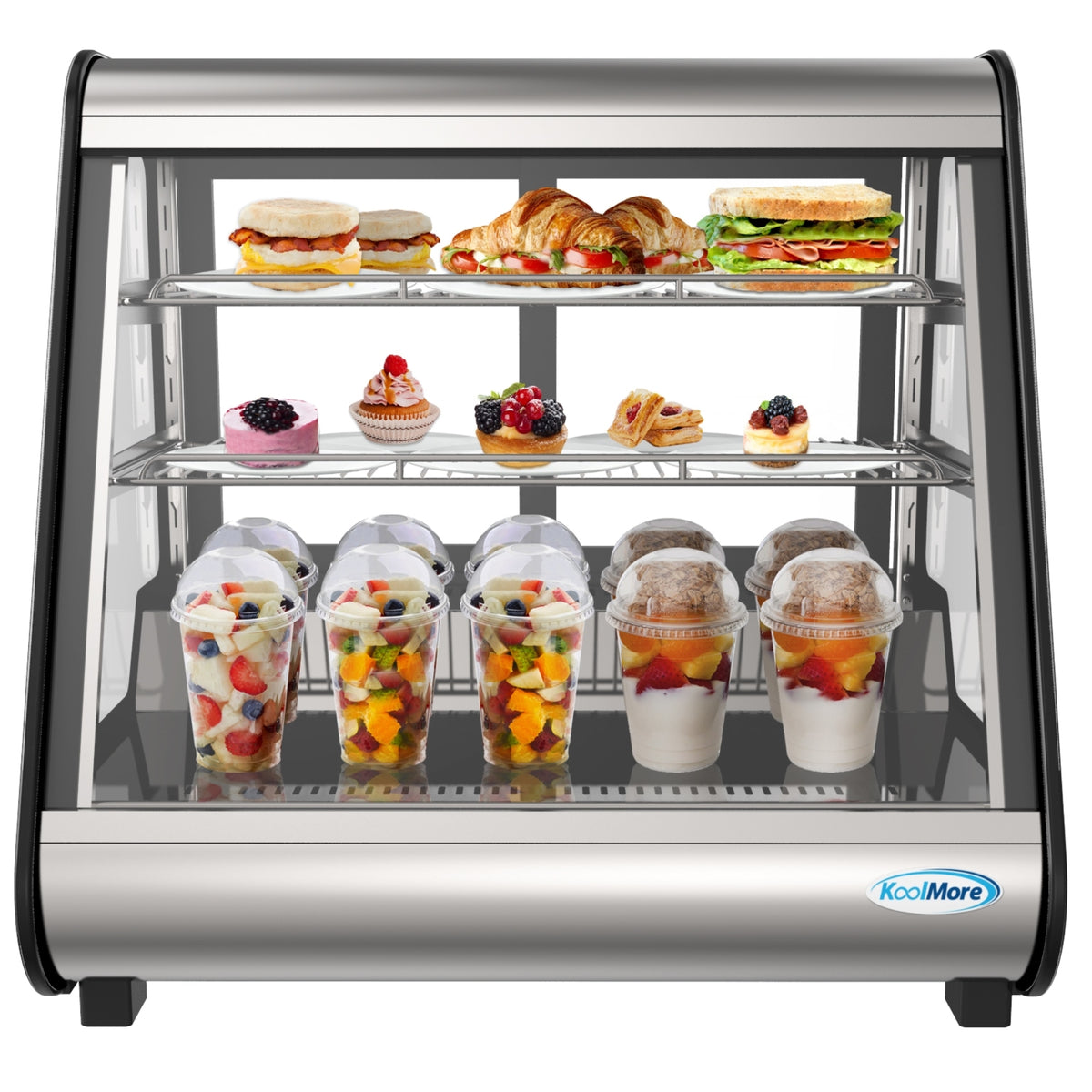 KoolMore CDC-4C-BK 27-Inch Refrigerated Countertop Display Case — 4.6 cu. ft., 2 Doors