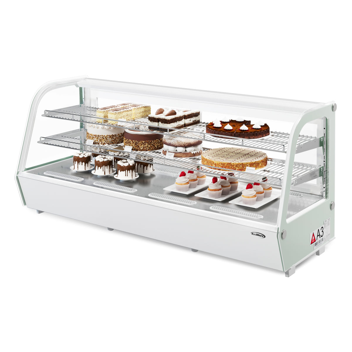 KoolMore CDC-8C-WH 60-Inch Refrigerated Countertop Display Case β 8 cu. ft., 2 Doors, White